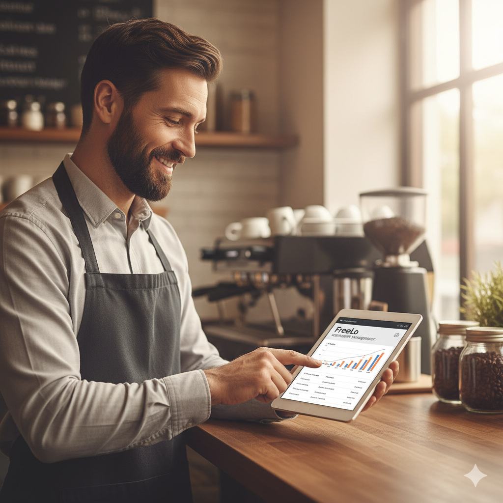 Manager using a Tablet
